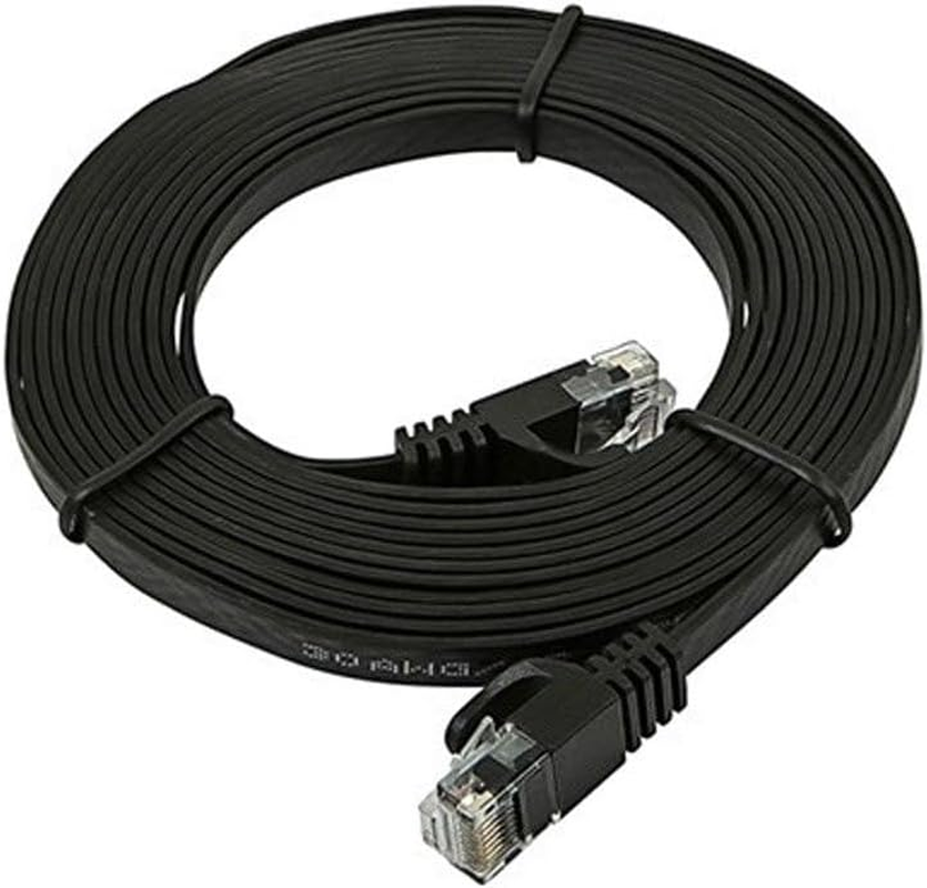 Cat5E Ethernet Patch Cable - Network Internet Cord - RJ45, Flat ...