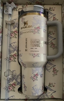The Stanley X LoveShackFancy 40oz Rosa Beaux Blue Holiday Quencher