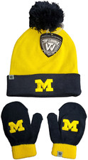 Michigan Wolverines Toddler Pom Knit Glove Set