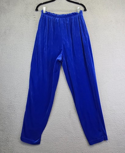 Jaclyn Smith Velvet Pants Womens M Pull On Blue Comfort Lounge Sweatpants - Picture 2 of 11