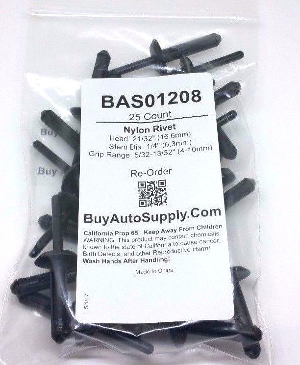 USA Seller 25pc Plastic Nylon Rivet *Fits* Chrysler 6500911 GM Ford ...