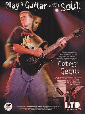 Metallica Kirk Hammett 1991 ESP LTD Guitar advertisement 8 x 11 ad print