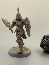 Female warrior /w flaming sword dnd miniatures unpainted