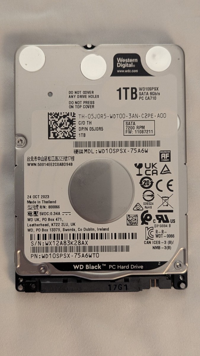 NEW 1TB HDD Western Digital WD Black RPM Hard Disk
