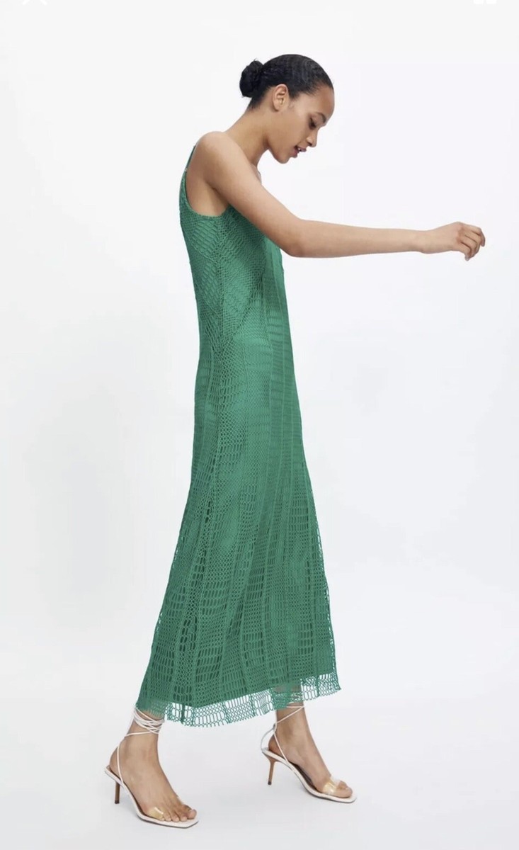 Zara Green Crochet Mesh Strapy Midi Dress Size M UK12 Bnwt | eBay Zara Green Crochet Mesh Strapy Midi Dress Size M UK12 Bnwt | eBay