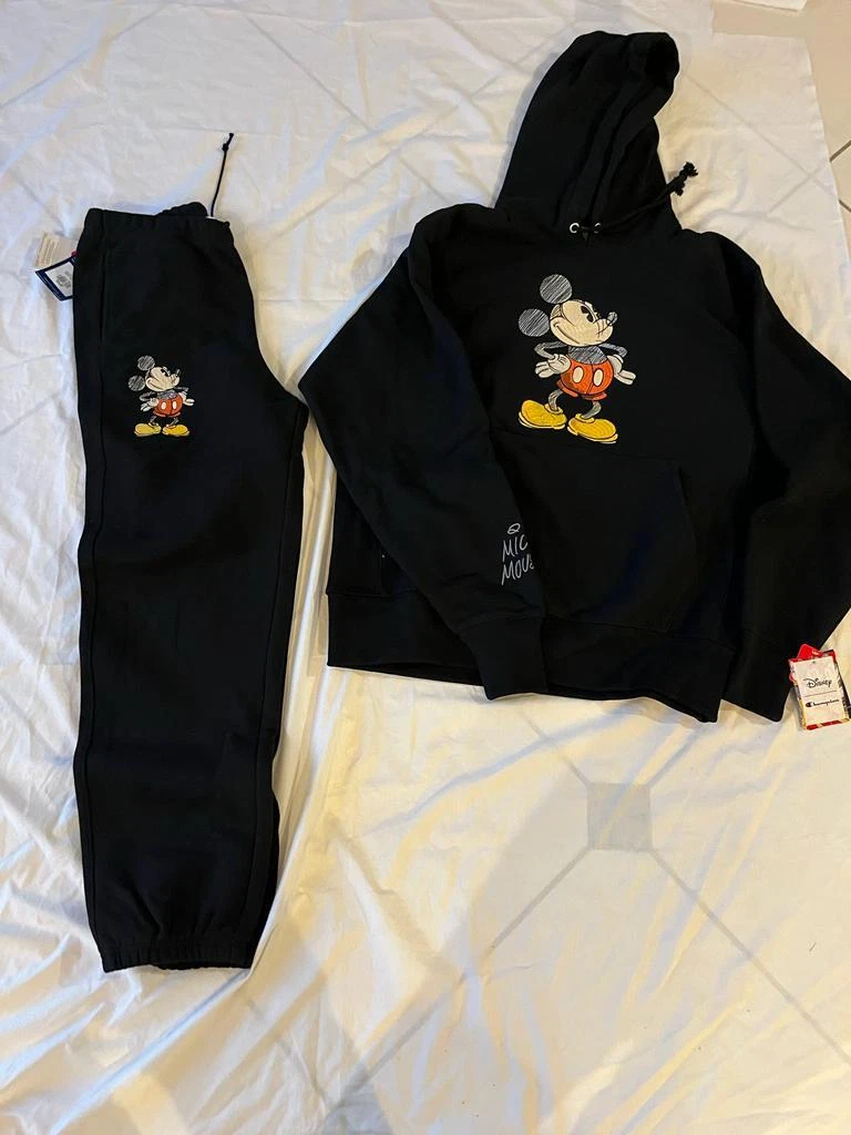 CHAMPION X DISNEY MICKEY MOUSE EMBROIDERED BLACK FULL SWEATSUIT HOODY SET  NEW | eBay