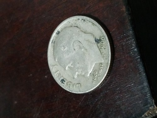 1966 Roosevelt dime no mint mark, Distorted Lettering/errors Thru Out The Coin - Picture 5 of 16
