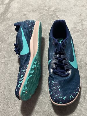 Nike Zoom Rival D 10 Distance Spikes Blue Jade Taupe 907566-401 Unisex M 11