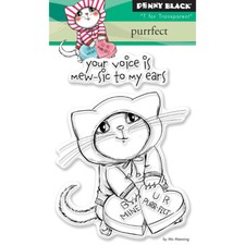 Cat Purrfect Penny Black Clear Rubber Stamp Set 3"X4" 30-396 New