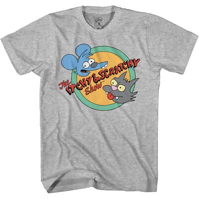 The Simpsons Mens t-Shirt - Itchy and Scratchy Show Logo T-Shirt for Adults