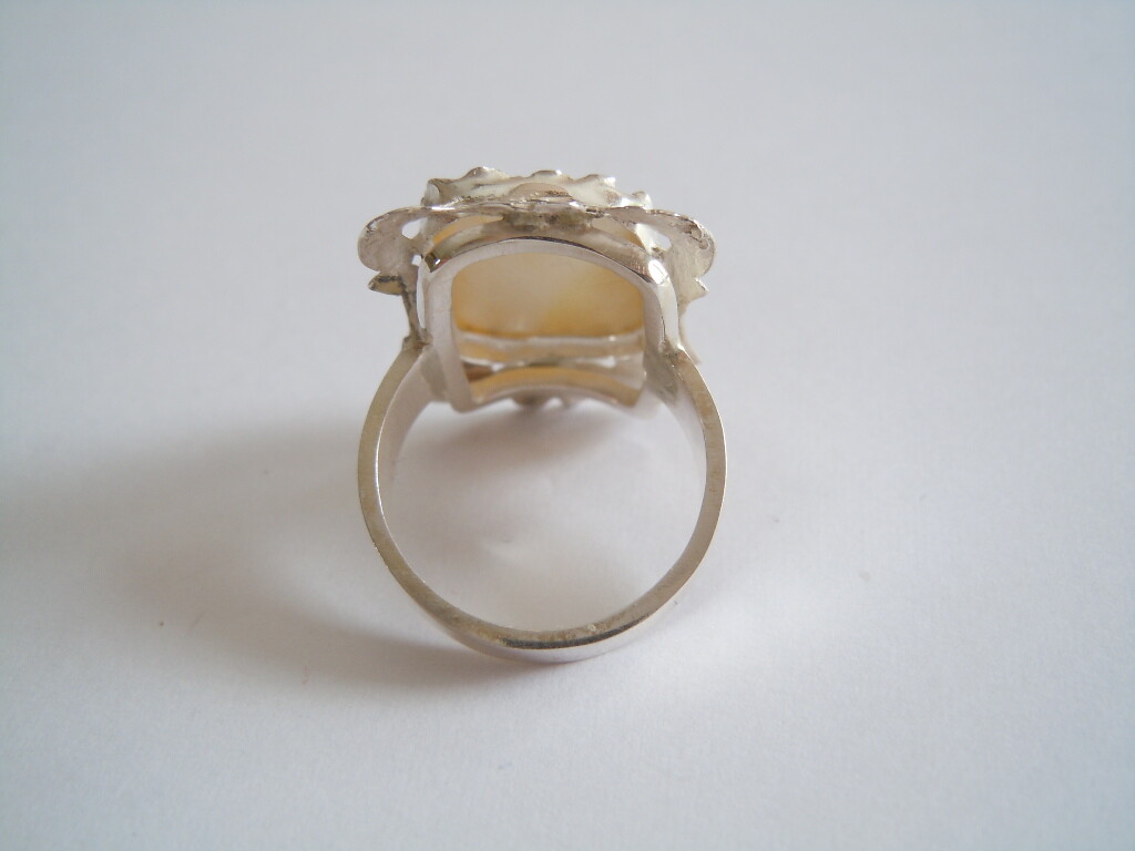 Silver Ring Handmade With Geschnitztem Mother Mot… - image 5