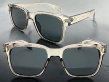 Men's Classic Vintage Retro Hardcore Biker Style SUNGLASSES Gray Frame Dark Lens