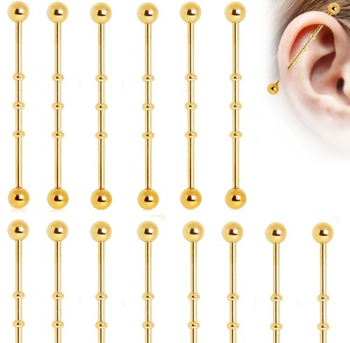 Surgical Steel Scaffold Industrial Piercing Barbell Earring Bars 14g - Picture 30 of 70