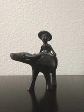 Vintage Hand Carved Ironwood Asian Water Buffalo Figurine