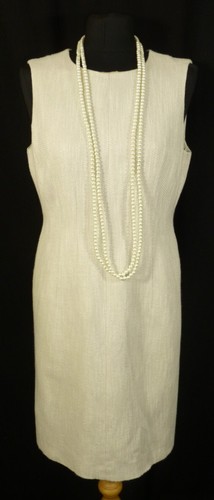 Hobbs Flax Linen Oatmeal Beige Linen Formal Pencil Shift Summer Dress Uk 12 Eu 4 - Picture 5 of 11