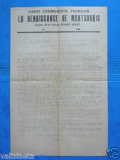 TRACT COMMUNISTE LIBERATION FTPF LA RENAISSANCE DE MONTSOURIS CELLULE LERAT N°?