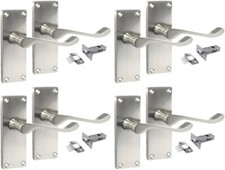 Door Handles Satin Nickel Scroll Latch Modern Victorian Handles + Tubular Latch4