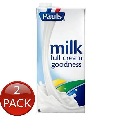 Buy 2 X Pauls Full Cream Milk Uht 1L Creamy Instant Dairy Breakfast Long Life Drink