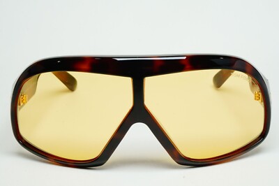 Tom Ford Sunglasses Cassius Brown Tortoise Yellow Wrap Visor  display picture 1