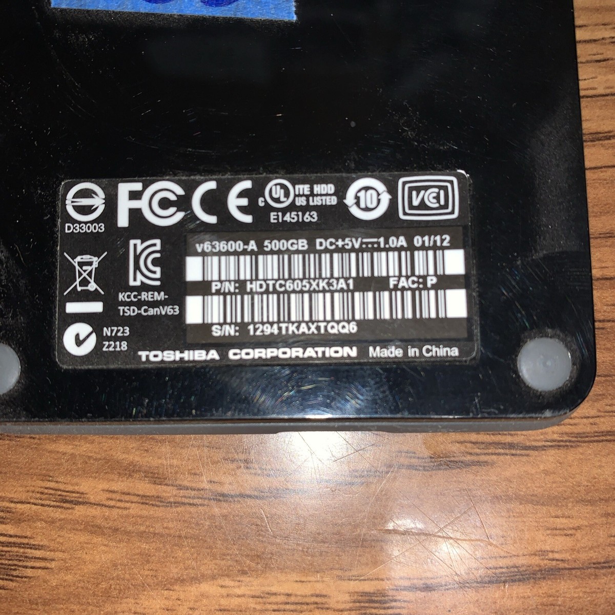 TOSHIBA V63600-A 500GB HARD DRIVE | eBay