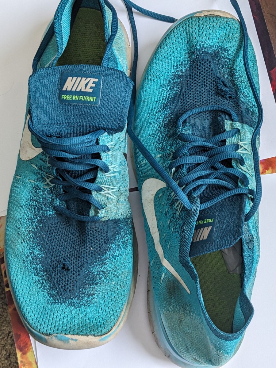 Nike Free RN Flyknit Running Shoes Mens 7 Blue Lagoon Breathable Walk 880843-400 Nike Free RN Flyknit 2017 Blue Lagoon for Sale  main image 3