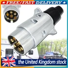 7 Pin Alloy Trailer Plug Electrics Tow Towing Wiring Connector Adapter Aluminium