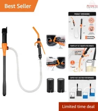 Electric Fuel Transfer Pump Battery Operated 2.2 GPM Portable Siphon Pump