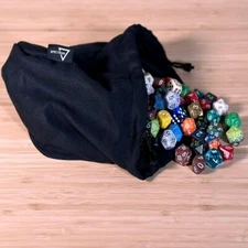 BCW Spectrum Large Dice Bag Black String Pouch Hold 350+ Tokens Game Parts RPG