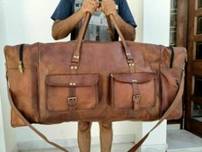 30 Leather Bag Travel Goat Duffel Luggage Gym...