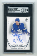 2021 UD SP Authentic Michael Bunting Auto RC Future Watch Inscribed 999 SGC 9 10