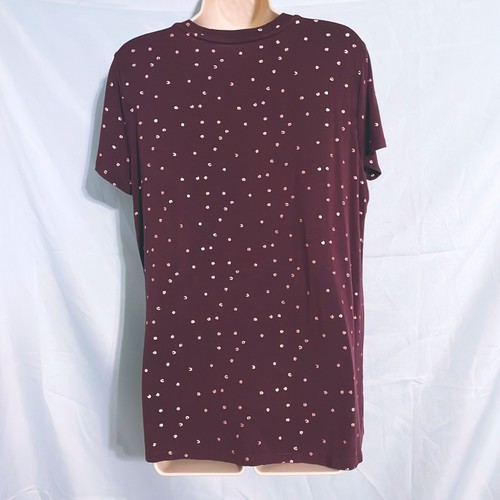 Maurices Cute Burgundy Polka Dot Top Size L - 第 2/3 張圖片