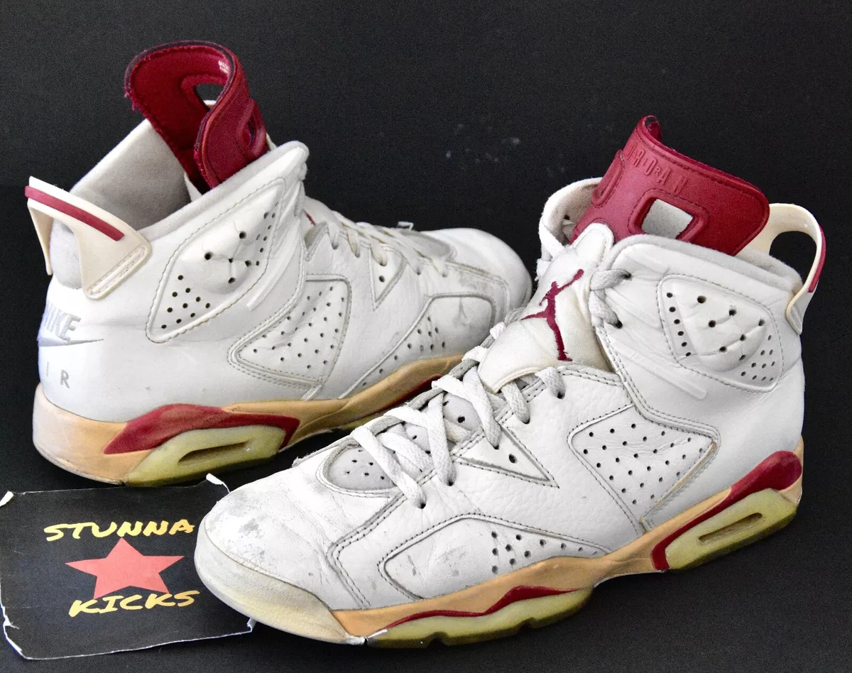 Jordan 6 shop white and maroon