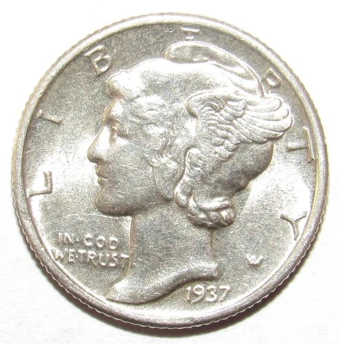 1937 Mercury Dime AU/UNC (W168)