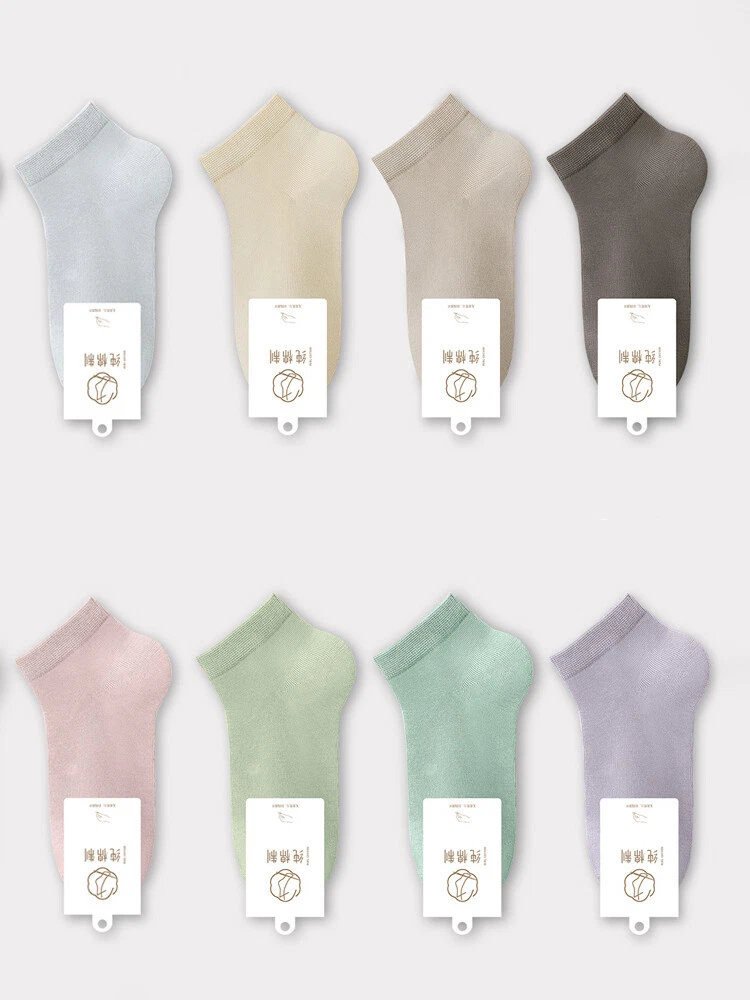 6 Pairs 95% Cotton Women Summer Breathable Ankle Socks for 22-26cm Length Feet