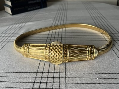 Vintage Accessocraft NY BELT Snake Gold Tone Runway