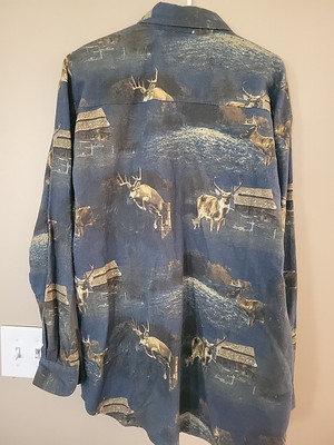Canyon Guide Outfitters Mens Flannel Shirt X-Large Deer Hunting Wildlife 