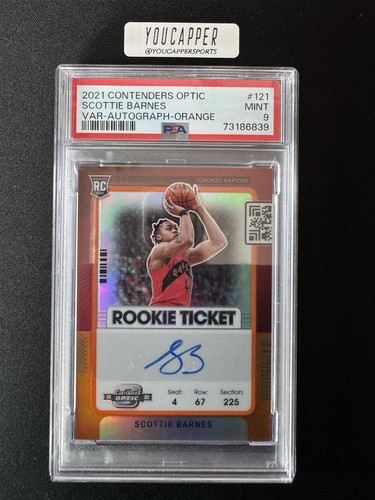Scottie Barnes RC - 2021-22 Contenders Optic Variation Auto Orange /25 PSA 9 