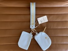  NWT Lululemon Dual Pouch Wristlet Lite-Blue Wordmark 