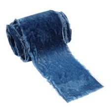 Blue Velvet Ribbon, 3 Inch x 3 Yards Frayed Velvet Ribbon