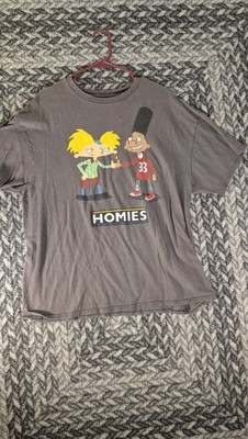Nickelodeon Hey Arnold Homies Shirt Mens XL Gray Gerald Arnold Cartoon TV Tee