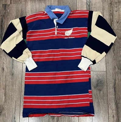 Vintage 80s 90s Canterbury Rugby All Blacks Polo Long Sleeve Shirt Medium - Image 1 of 4
