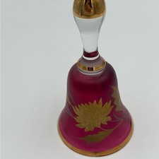 Elegant Gold and Red Antique Decorative Bell With Bird and Leaves