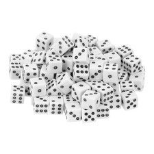 100Pcs Mini Dice 8mm/0.31" Acrylic Game Dot Square Dice White/Black