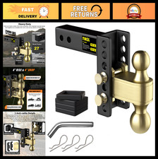 Adjustable 2 Trailer Hitch With 4 Drop For 2 Receiver - Heavy Duty Towing Acc