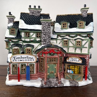 Lemax Vail Village TIMBERLINE SKI LODGE Lighted Porcelain House 2003 In Box READ