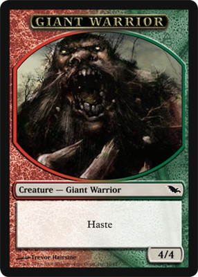 MTG Giant Warrior Token, Light Play, English Shadowmoor