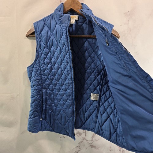 Talbots Vest Womens Small Puffer Blue Quilted Synthetic Full Zip Insulated - Picture 7 of 10