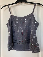 NY & Co gray sequined halter camisole top New York & Company size XL