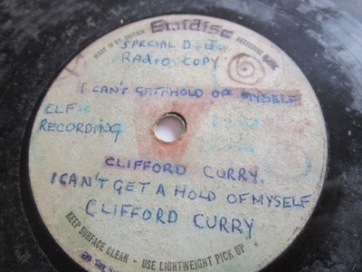 Clifford Curry I Can't Get Hold Of Myself / Earl -Humphrey Stomp  acetate record