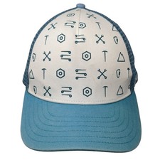 Mountain Headwear Snapback Trucker Hat Blue One Size Adjustable Mesh Back Cotton